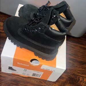 Timberland Kids Black Leather Boots